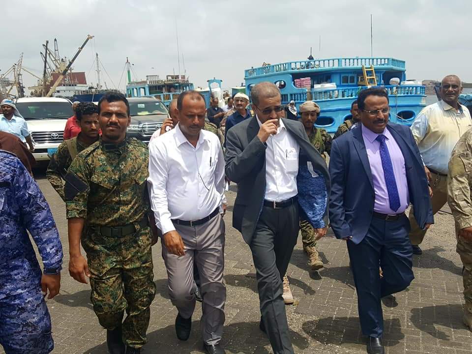 In his First Inspection Visit The Minister of Transport visits the Port of Aden
