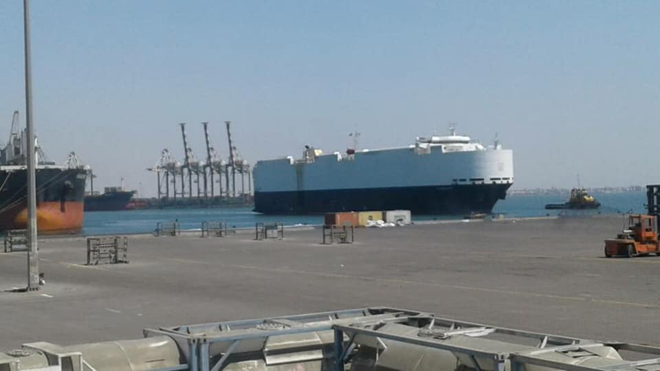 Passama giant cars carrier berths at Ma'alla Wharves 